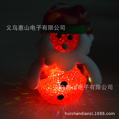 新款七彩閃光圣誕雪人小夜燈 點(diǎn)亮節(jié)日氛圍的創(chuàng)意小禮品